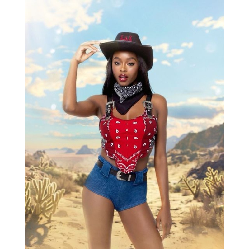 Western Cowgirl Small Blue/Red/Black