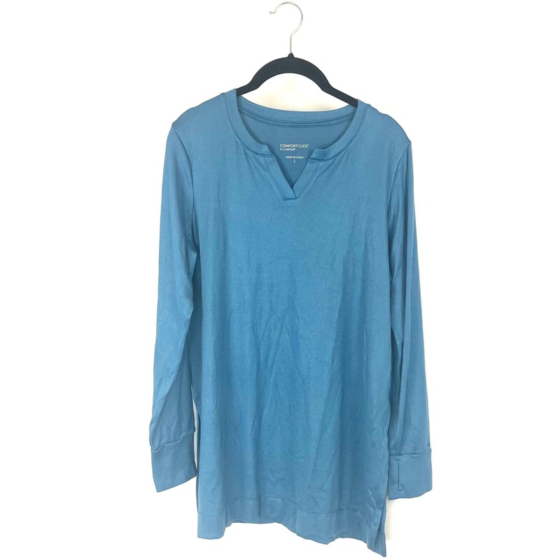 Blue V-Neck Long Sleeve Top – Size 6/8 and 10/12 Small (Size 6-8)