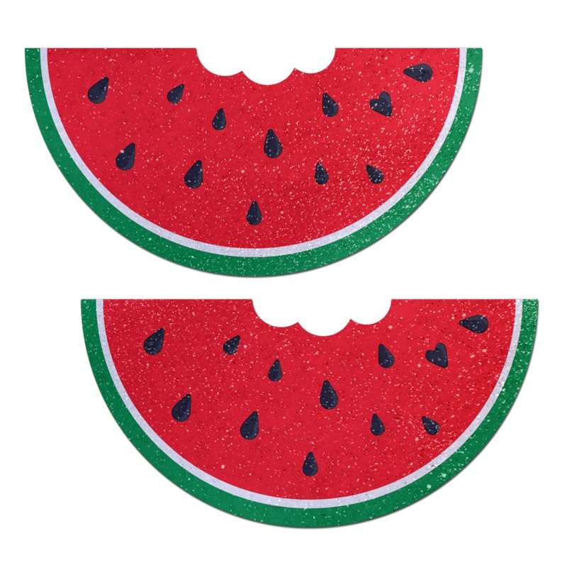 Coverage: Watermelon Slice with a Bite Full Breast Covers Suppoort Tape by Pastease Red
