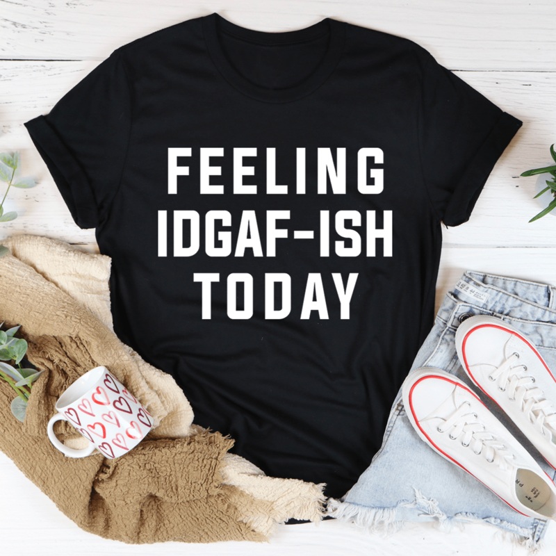 Feeling IDAF-ISH Today Tee Black Heather S