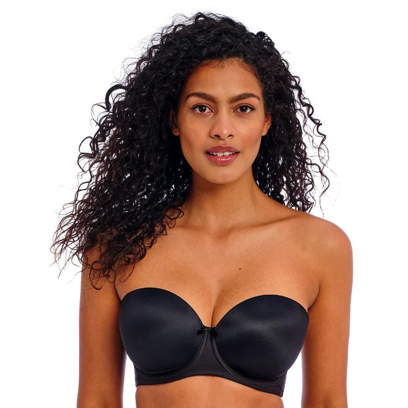 Freya Deco Underwired Moulded Strapless Bra – Black 28D Black