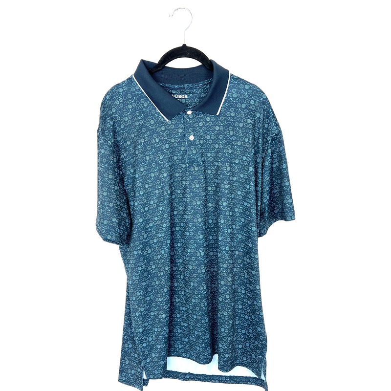 MENS Blue Galaxy Printed Golf Shirt  – Slim Medium and Slim Large Slim Fit Medium