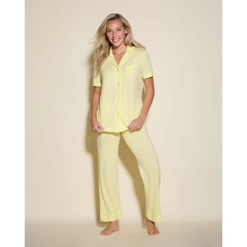 Pigiama Con Top A Maniche Corte E Pantaloni Mignonette/Neon Yellow XS