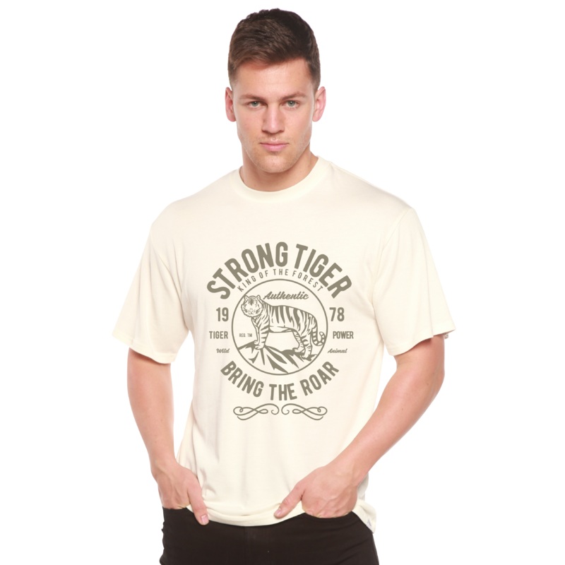 Strong Tiger Spun Bamboo Men’s Bamboo Viscose/Organic Cotton Short Sleeve Graphic T-Shirt Medium Black