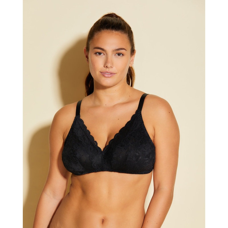 Bralette Curvy A Triangolo Nero/Nero XS