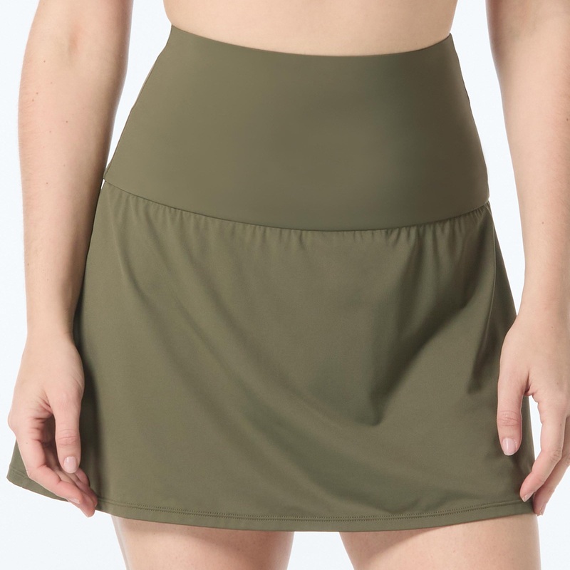 Classic Solids Soar Ultra High Swim Skirt – U95396 – Palm GREEN S