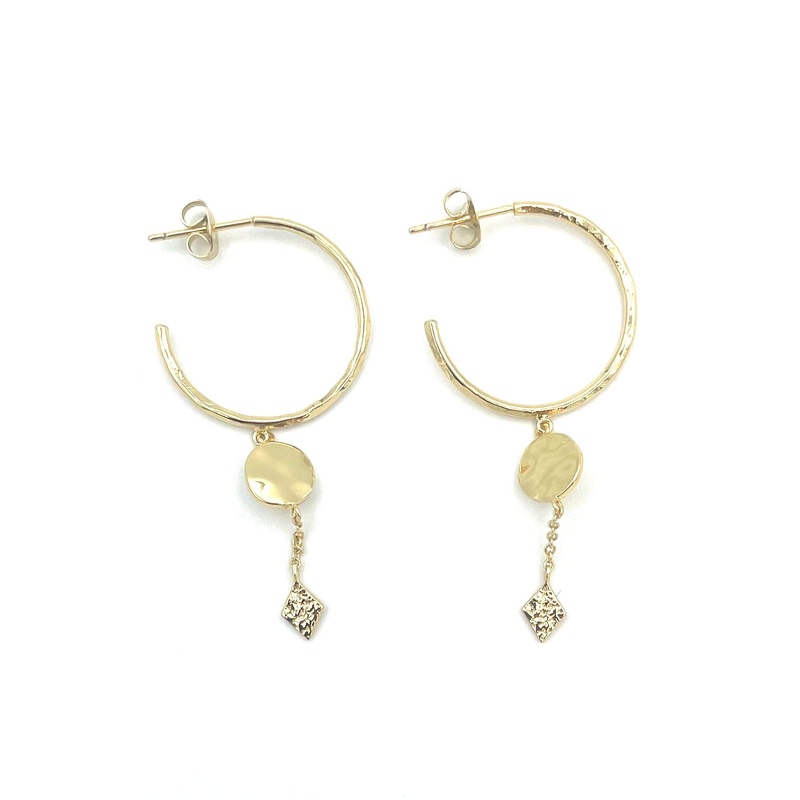 Gold Hoop Dangle Earrings