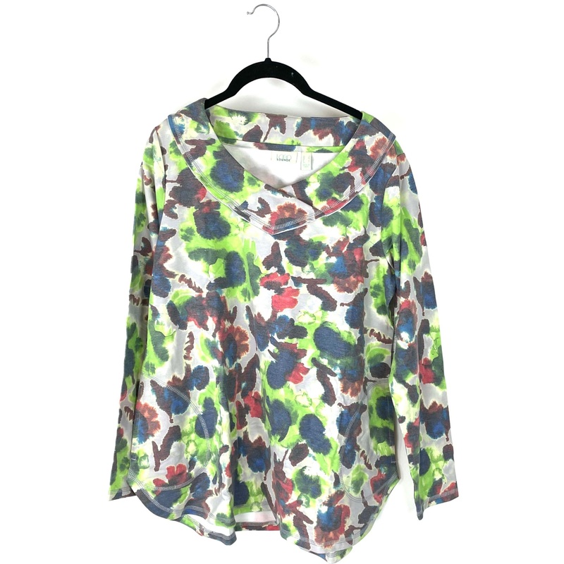 Green Printed Heavy Long-sleeve Top – Size 6-8
