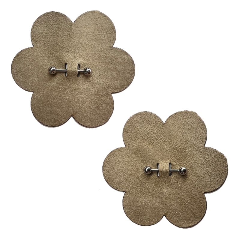 Pierced Pasties: Nude Flower Breast Petal with Barbell Piercing Nipple Covers by Pastease