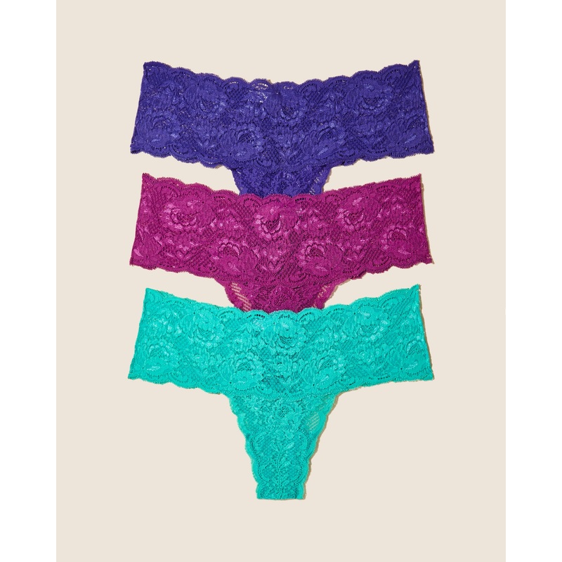Tanga Comfie, 3Er-Pack Violette Swiss Beet Addy Green S/M