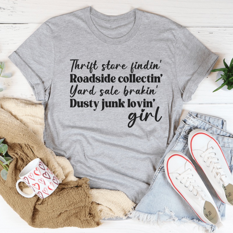Thrift Store Girl Tee Athletic Heather S