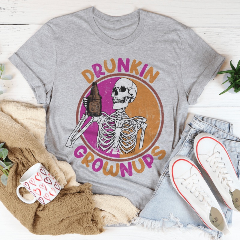 Drunkin Grownups Tee Athletic Heather S