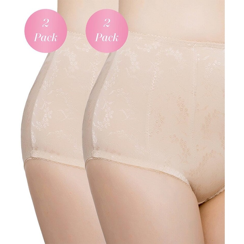 Exquisite Form Floral Jacquard Shaping Brief 2 Pack – Nude M