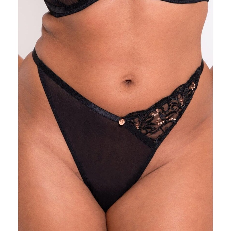Scantilly Ornate Thong – Black 6