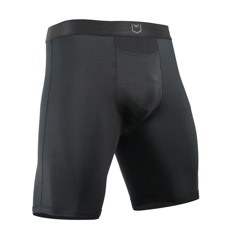 SHEATH V Men’s Single Pouch 8″ Sports Performance Boxer Brief w/ Horizontal Fly BLACK XS 24-26″