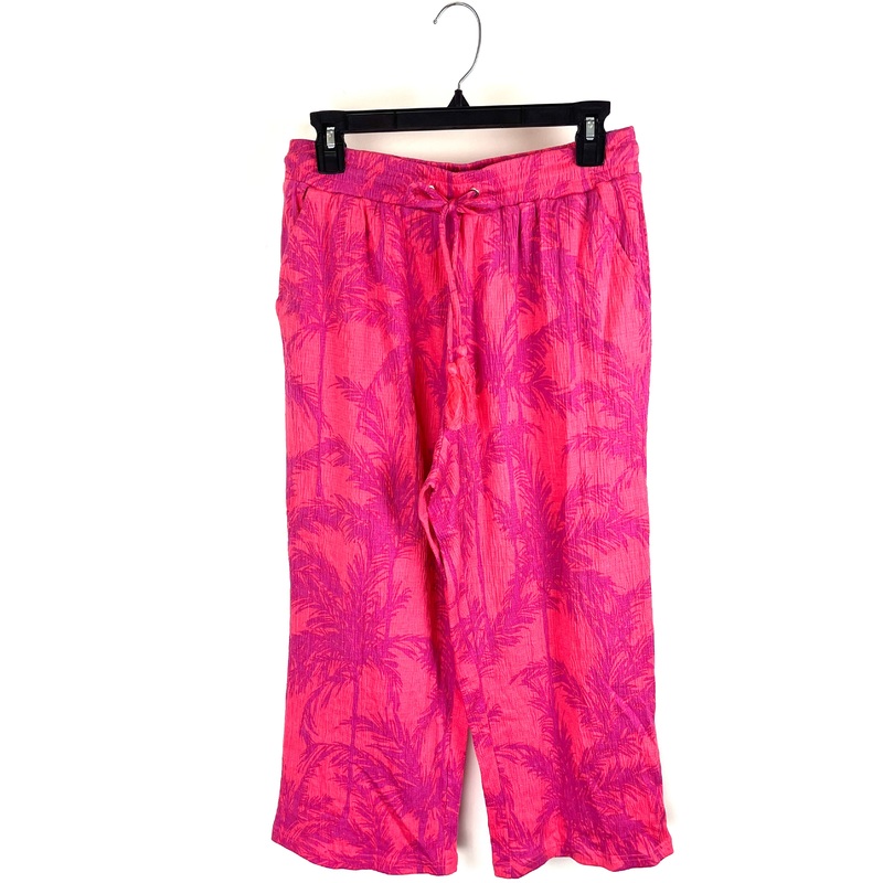 Sunset Palms Pink Capri Pants- Size 6/8