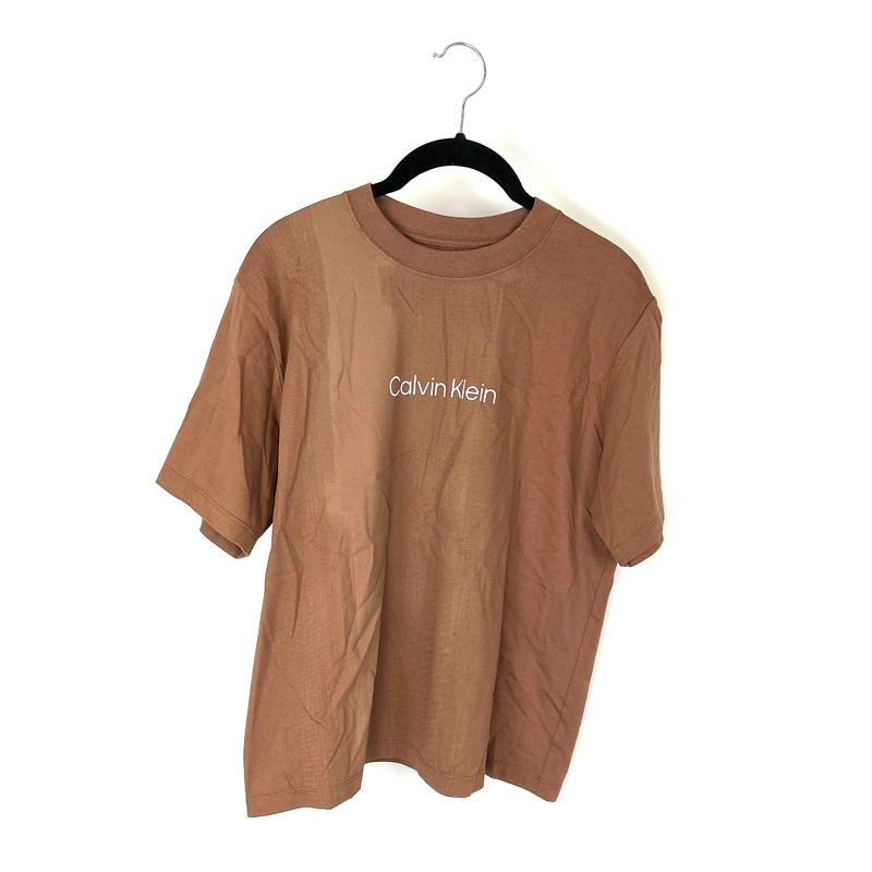 Brown Boxy Short Sleeve Top – Small