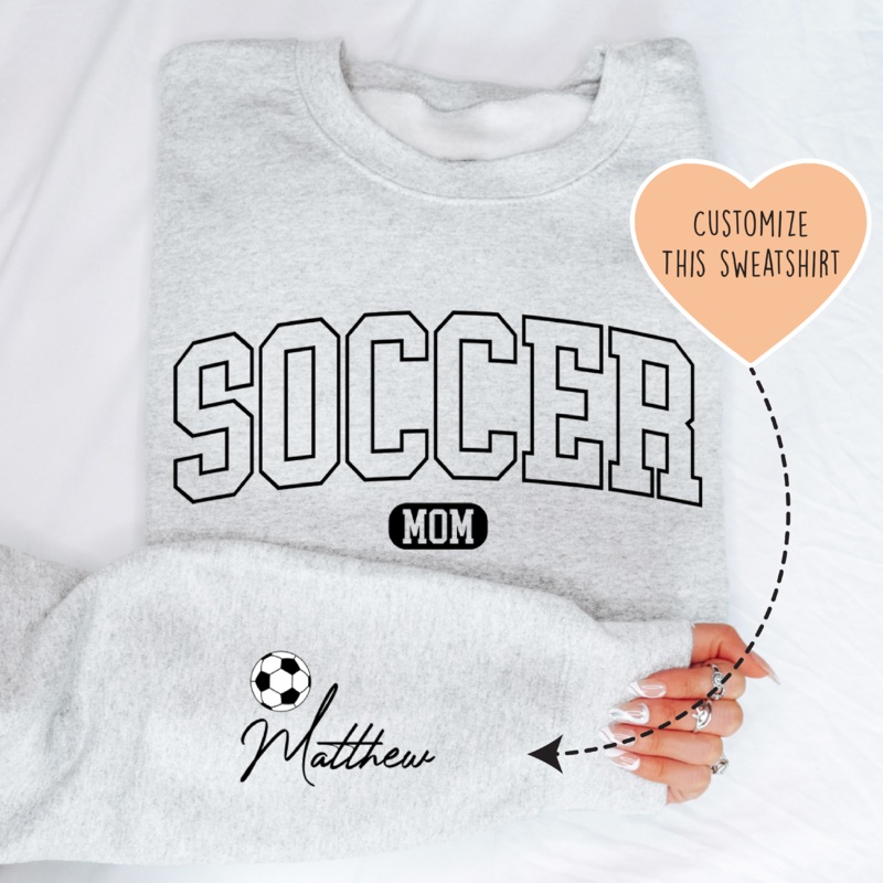 Custom Soccer Mom Sweatshirt Light Pink S