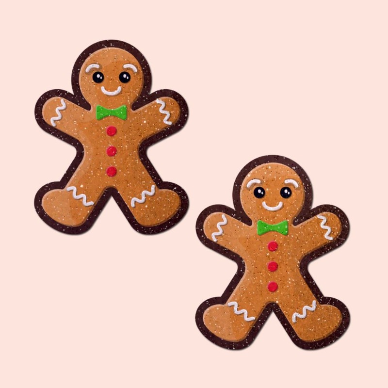Gingerbread Man Woman Christmas Nipple Pasties by Pastease