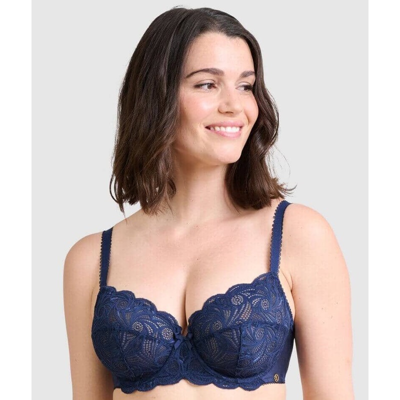 Sans Complexe Ariane Full Cup Underwired Lace  Bra – Marine Blue 32D