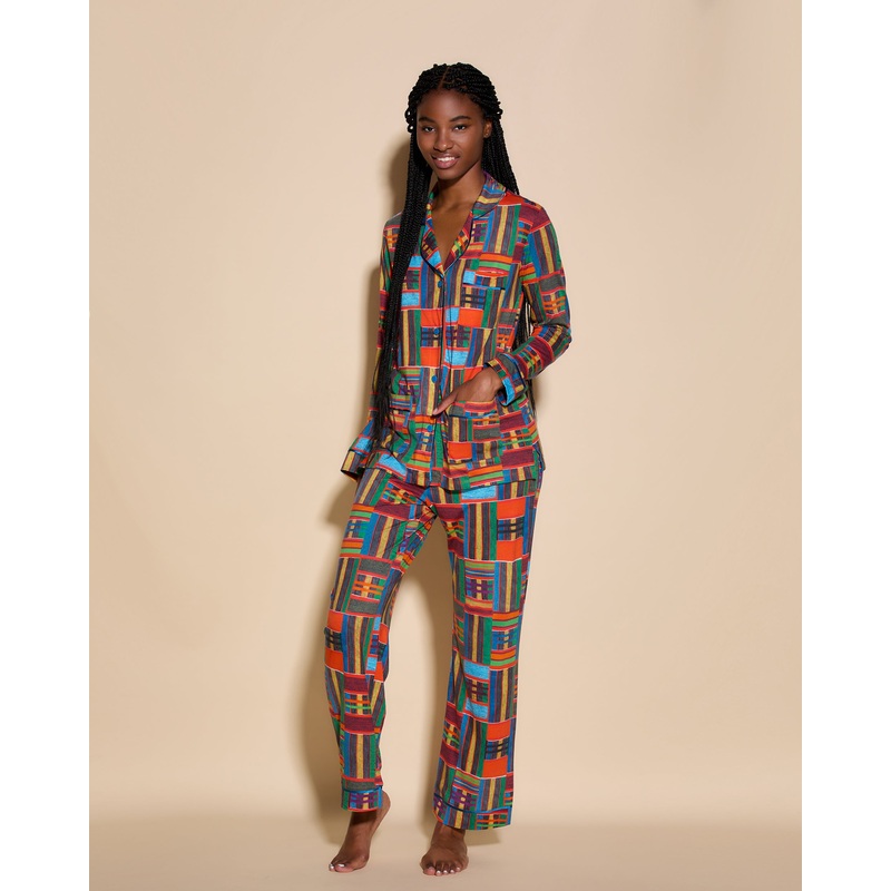 Schlafanzug Mit 3 Taschen, Langrmeliges Top Und Hose Kente XS