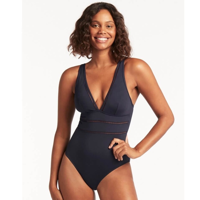 Sea Level Eco Essentials Spliced B-DD Cup One Piece Swimsuit – Night Sky 4