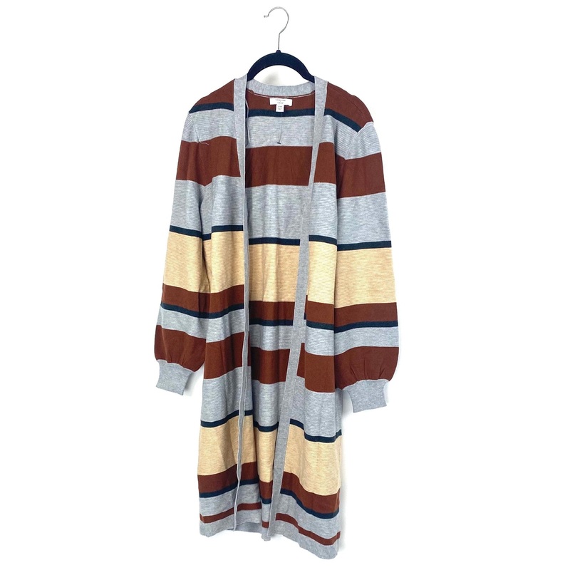 Striped Long Cardigan – Petite Medium Petite Medium