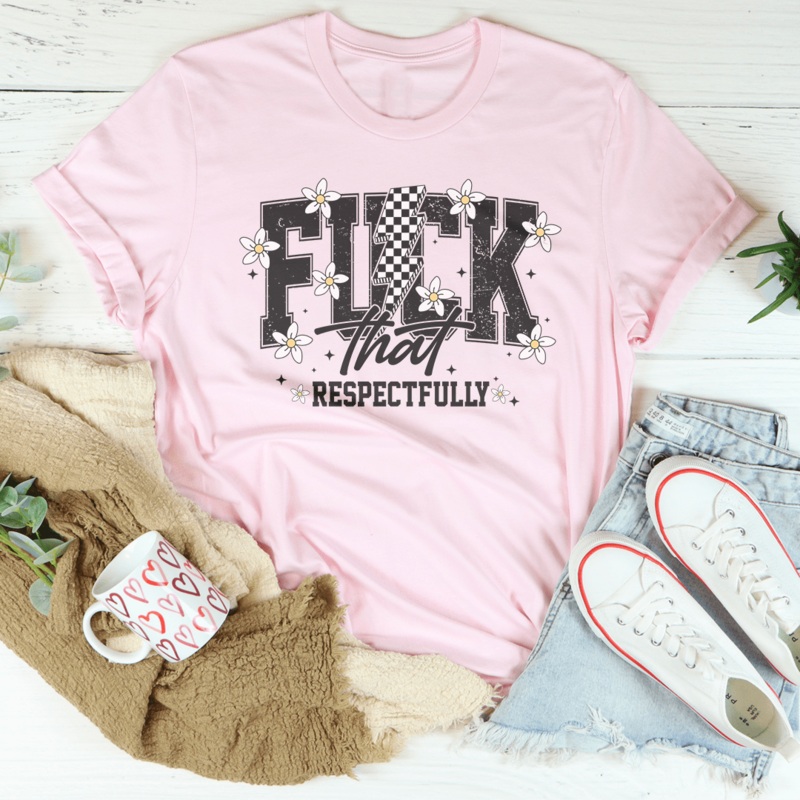 F-ck That Respectfully Tee Heather Prism Peach S