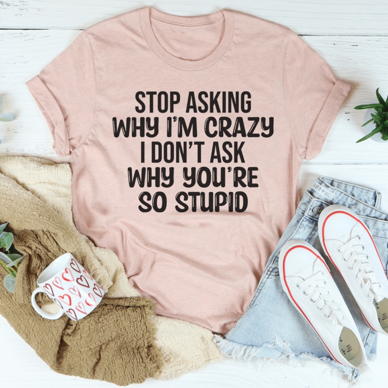 Stop Asking Tee Heather Prism Peach S