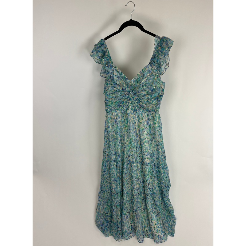 Blue Patterned Dress – Size 4