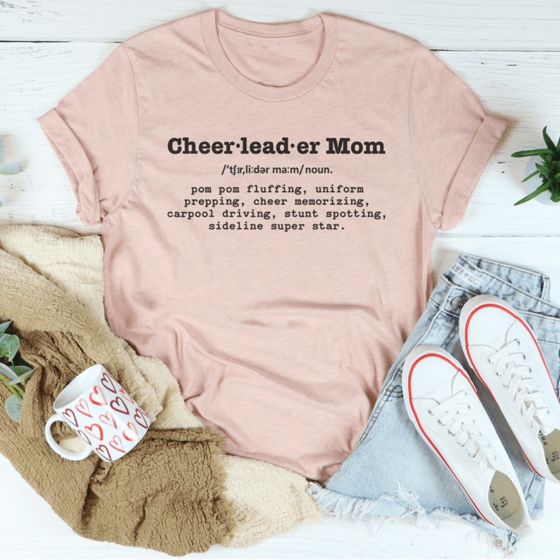 Cheerleader Mom Tee Black Heather S