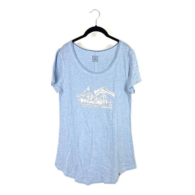 Light Blue Camping Printed Nightgown – Small