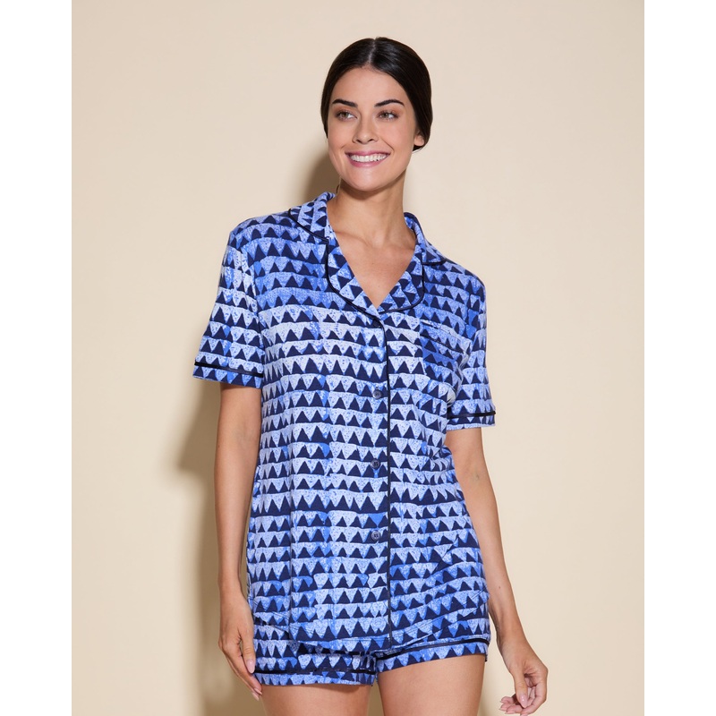 Short Sleeve Top & Boxer Pajama Set Mini Jazzy Jeff XS