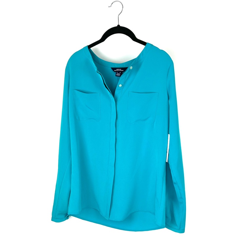 Turquoise Long Sleeve Blouse – Size 8