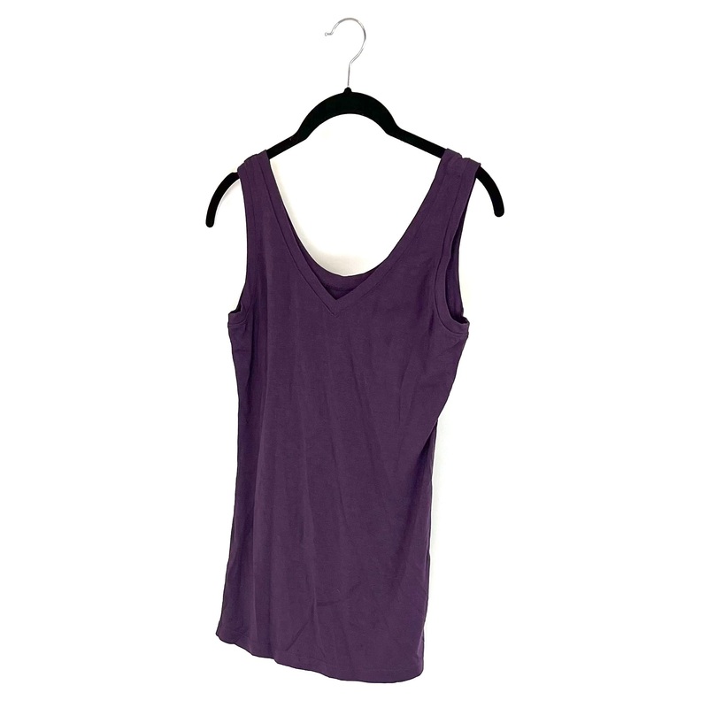 Dark Purple Stretchy V-neck Tank – Size Small