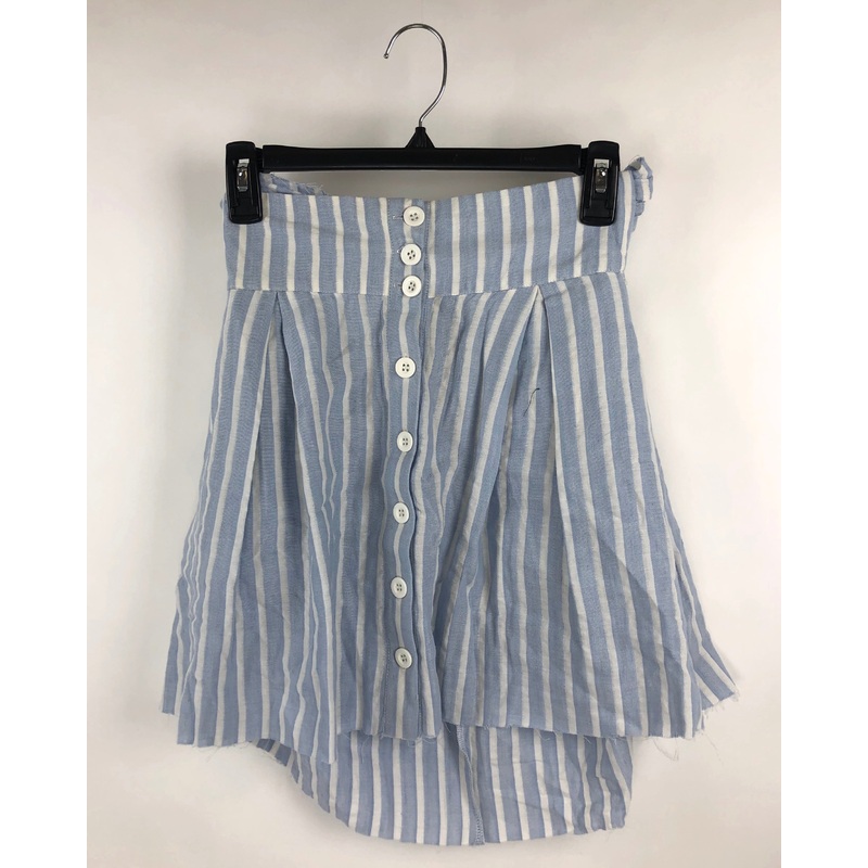 P Button Striped Mini Skirt – Small
