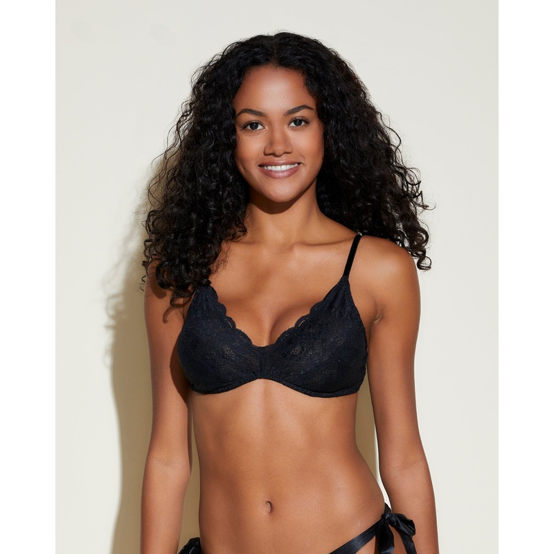 Triangel-Bralette Schwarz/Schwarz S