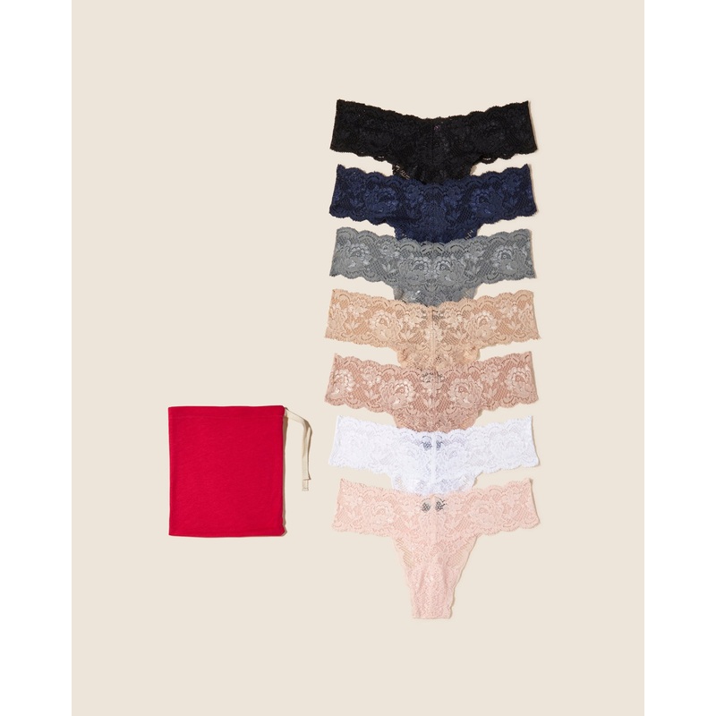 Pack De 7 Tangas Bright Grenadine Talla nica