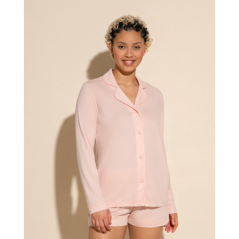 Conjunto De Pijama Con Camisa De Manga Larga Y Pantalones Cortos Pink Lilly/Pink Lilly XS
