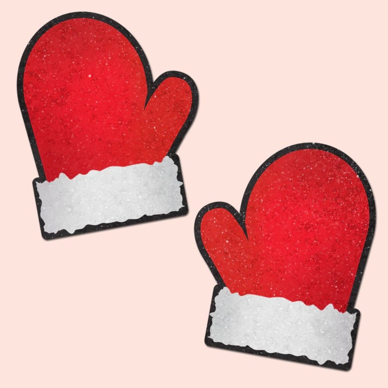 Santa: Red and White Santa Mitten Nipple Pasties by Pastease One Size