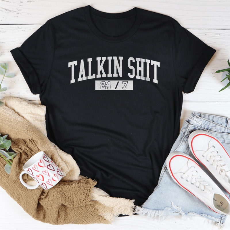 Talkin Shit Tee Black Heather S