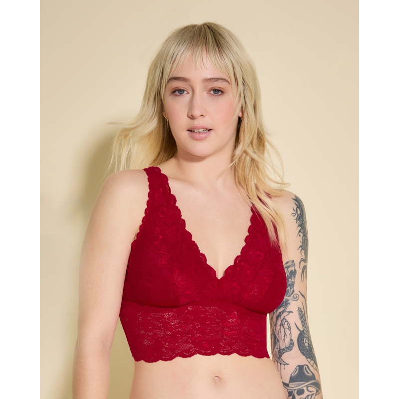 Bralette Alta Con Scollatura Profonda Sindoor Red S
