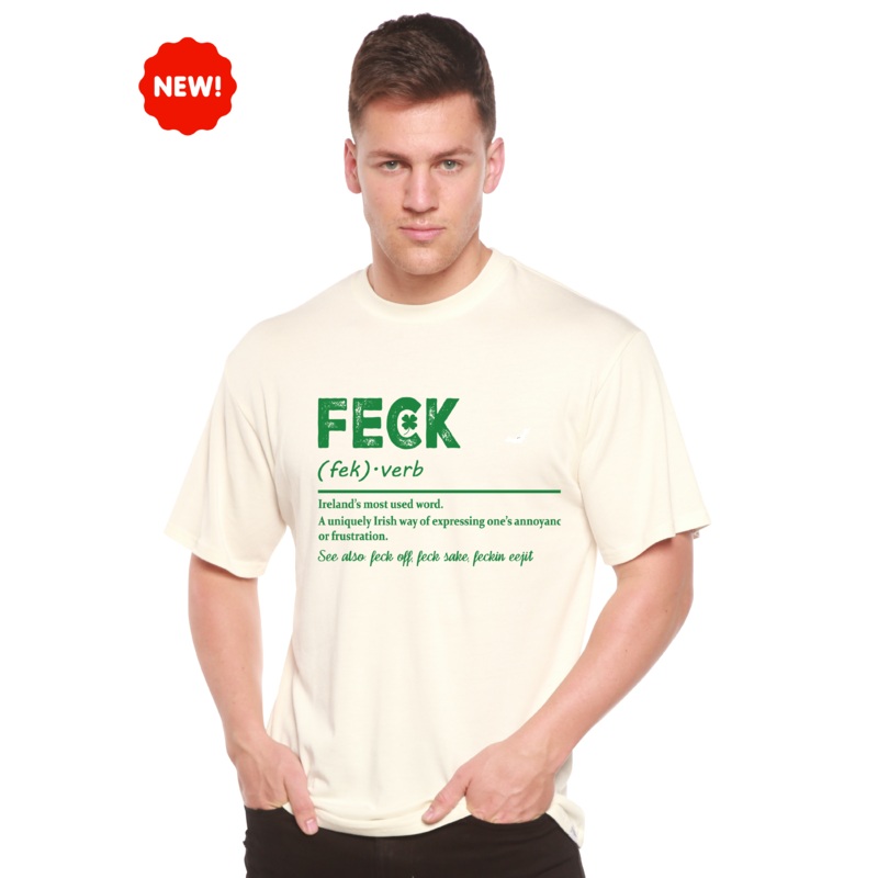 Feck Irish St Patricks Day Unisex Bamboo/Cotton Graphic T-Shirt Small Black
