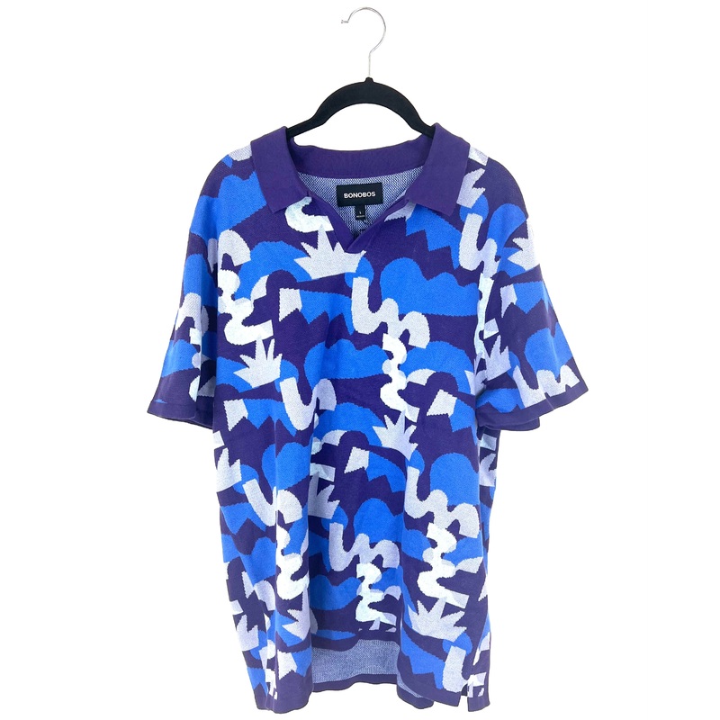 MENS Purple and Blue Short Sleeve Sweater Top – Small, Medium and Large MENS Small