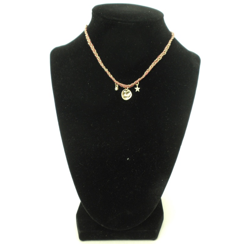 Pink and Gold Braided Necklace