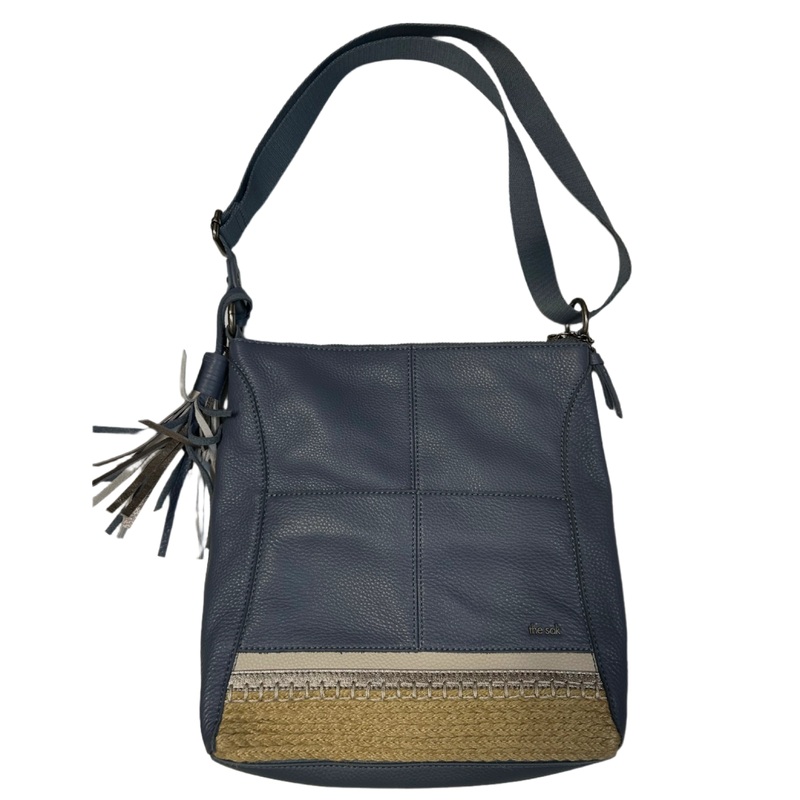 Stone Blue Leather Crossbody Bag