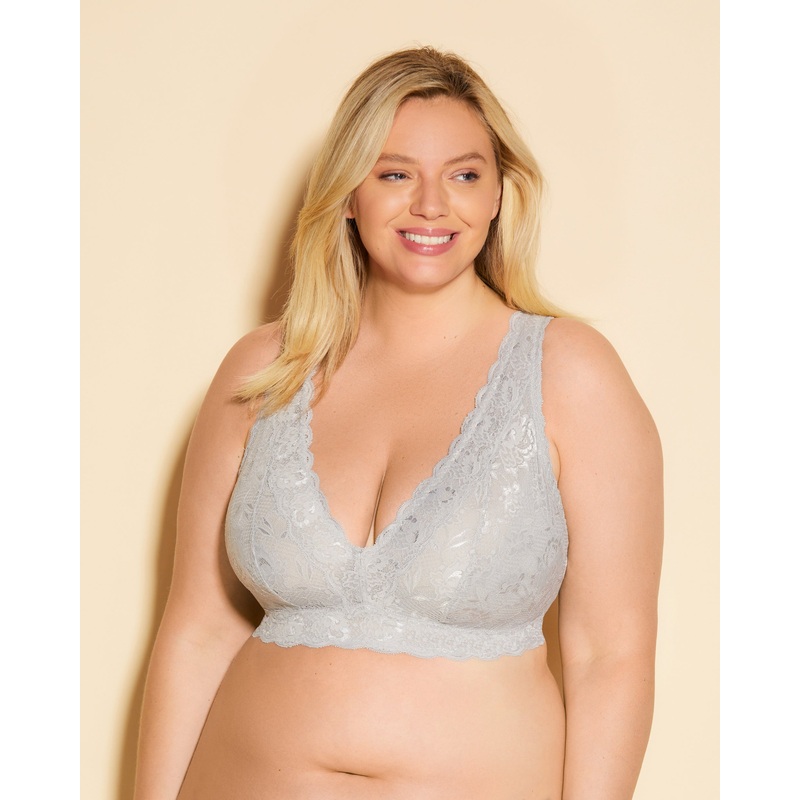 Ultra Curvy Longline-Bralette Plungie Varanasi Gray XS