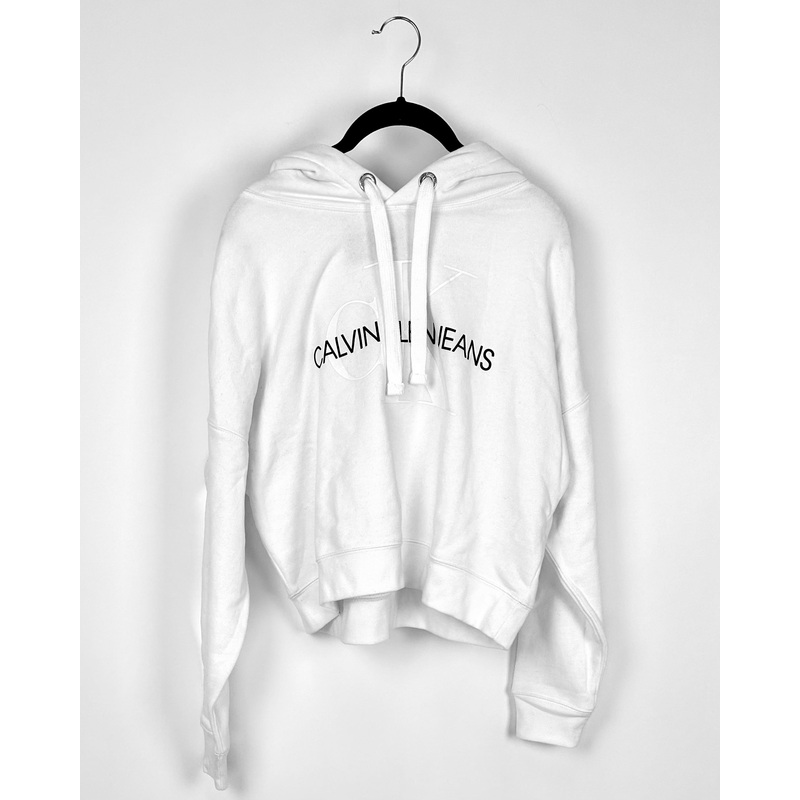 White Logo Hoodie – Small