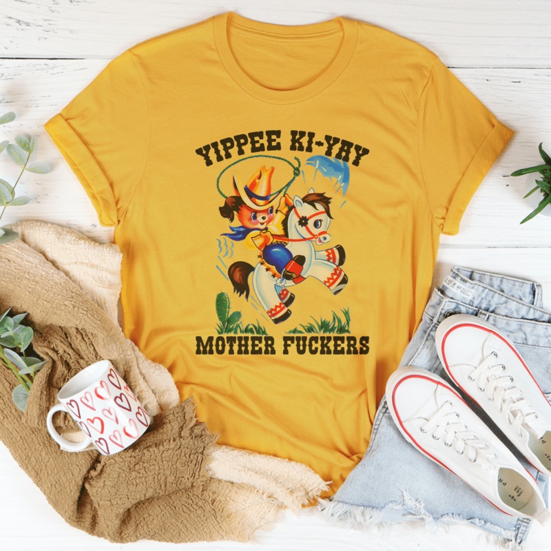 Yippee Ki Yay Mother F* Tee Mustard S