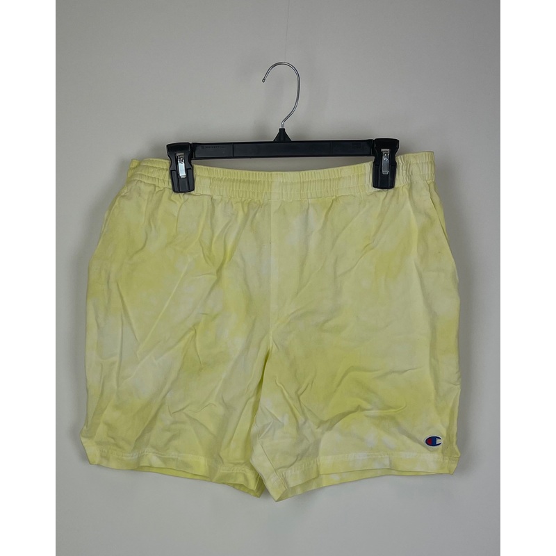 MENS Yellow and White Tie Dye Shorts – Medium
